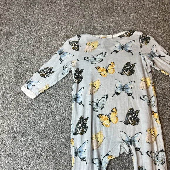 Milkbarn Baby Footed Romper 3-6 Months Butterfly Organic Cotton Snap Pajama - Picture 12 of 13